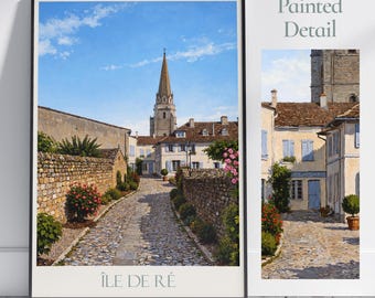 Reisposter Île de Ré: vintage kustafdruk Frankrijk