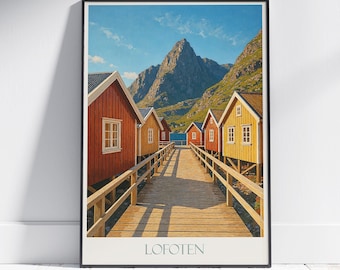 Lofoten Islands Norway Print: Scandinavian Fisherman Cabin Art
