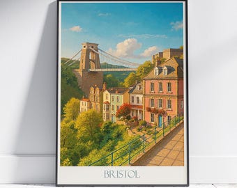 Bristol Travel Print ~ Poster Travel Wall Art Home Decor Gift Personalized Framed