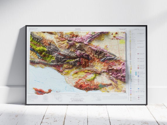 Southern California Geological Flat 2D Shaded Relief Map Southern California Geological Flat 2D Shaded Relief Map