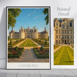 Château de Chambord Travel Print, Loire Valley ~ France Travel Poster Wall Art Home Decor Gift Personalized Framed