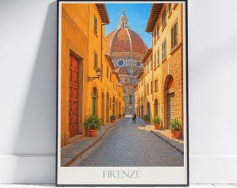 Florenz Kathedrale Reise-Poster: Toskana gemalte Wandkunst