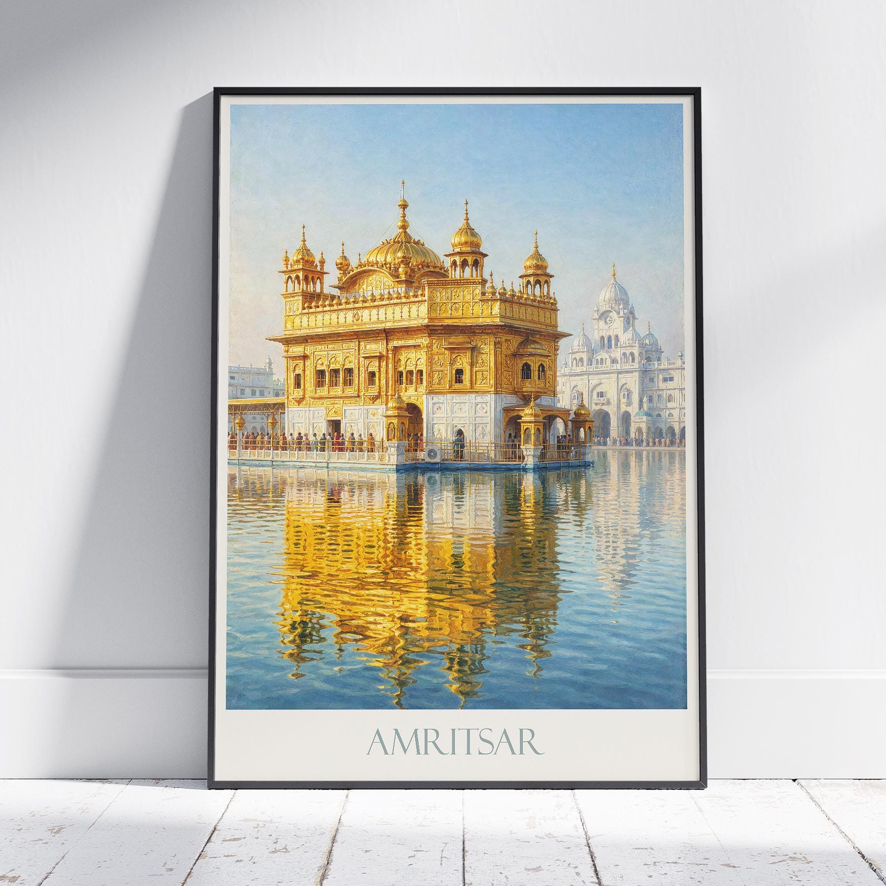 Golden Temple Amritsar Print: India Travel Poster, Harmandir Sahib