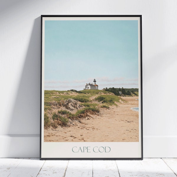 Cape Cod Travel Print ~ Massachusetts New England Travel Poster Wall Art Home Decor Gift Personalized Framed