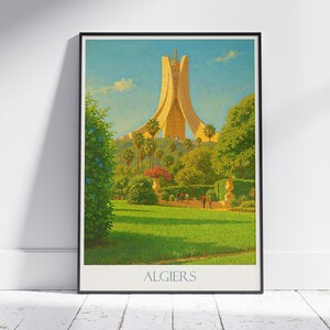 Algiers Travel Print ~ Algeria Travel Poster | Painted Wall Art Print & Home Decor | Framed Personalized Print | Vacation Travel Gift