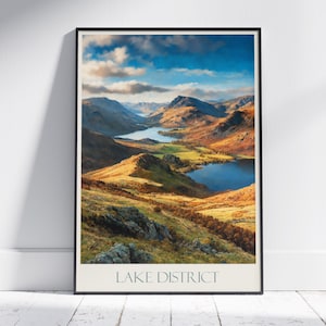Lake District Travel Print ~ Travel Poster | Painted Wall Art Print & Home Decor | Framed Personalized Print | Vacation Travel Gift
