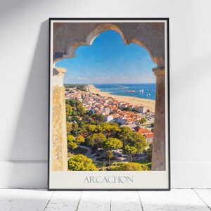 Arcachon Travel Print ~ France Travel Poster | Painted Wall Art & Home Decor | Framed Personalized Print | Vacation Travel Gift
