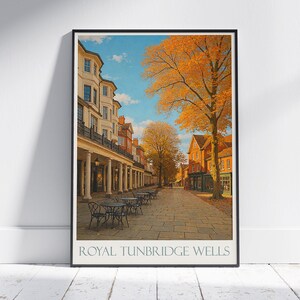 Royal Tun Bridge Wells Reiseposter ~ England Herbst Kunstdruck | UK Stadtbild Wanddekoration