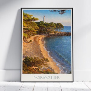 Noirmoutier Travel Print ~ France Travel Poster | Painted Wall Art & Home Decor | Framed Personalized Print | Vacation Travel Gift