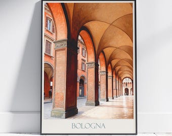 Bologna Travel Print ~ Italy Travel Poster | Painted Wall Art Print & Home Decor | Framed Personalized Print | Vacation Travel Gift
