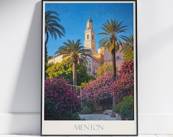 Menton France Travel Poster: Cote d'Azur Art Print