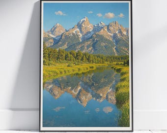 Grand Teton National Park Print: Vintage Wyoming Travel Poster