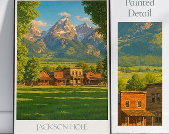 Jackson Hole Travel Poster: Wyoming Mountain Art Print