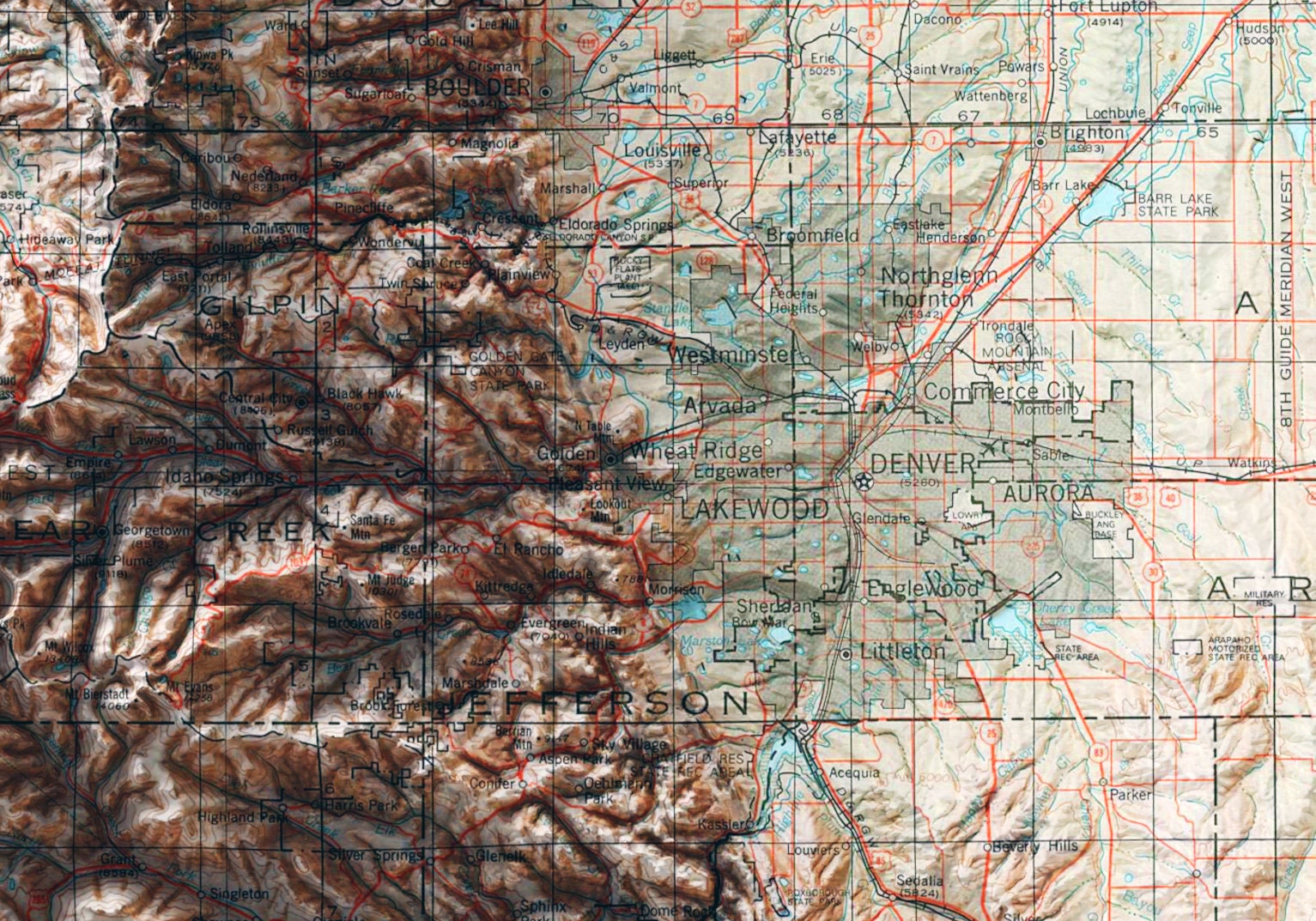 Colorado Topographic Map Print: Retro Style Shaded Wall Art - Etsy