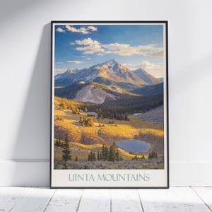 Uinta Mountains Travel Poster: Utah Landscape Art Print