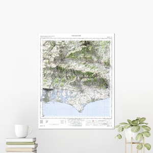 Chichester ~ Flat 2D Shaded Relief Map Vintage Style Print Poster Wall Art Decor
