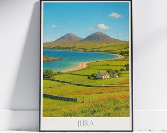 Isle of Jura Travel Poster: Scottish Island Art Print