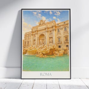 Fontana di Trevi - Tryck: Reseaffisch i Rom, Italien
