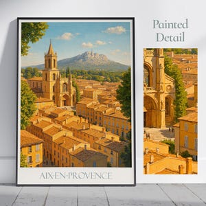 Aix-en-Provence Travel Print ~ France Travel Poster Wall Art Home Decor Gift Personalized Framed