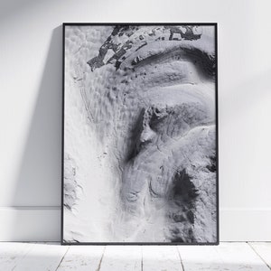 Pen-y-Ghent, Yorkshire Dales ~ Minimalistischer 2D Reliefdruck ~ Schlichte topographische Karte Poster Moderne Wanddeko