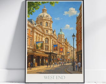 London West End Theatre District Art Print: Vintage Travel Poster