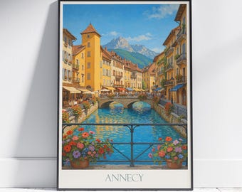 Annecy France Travel Poster: Giclée Print, Venice of the Alps