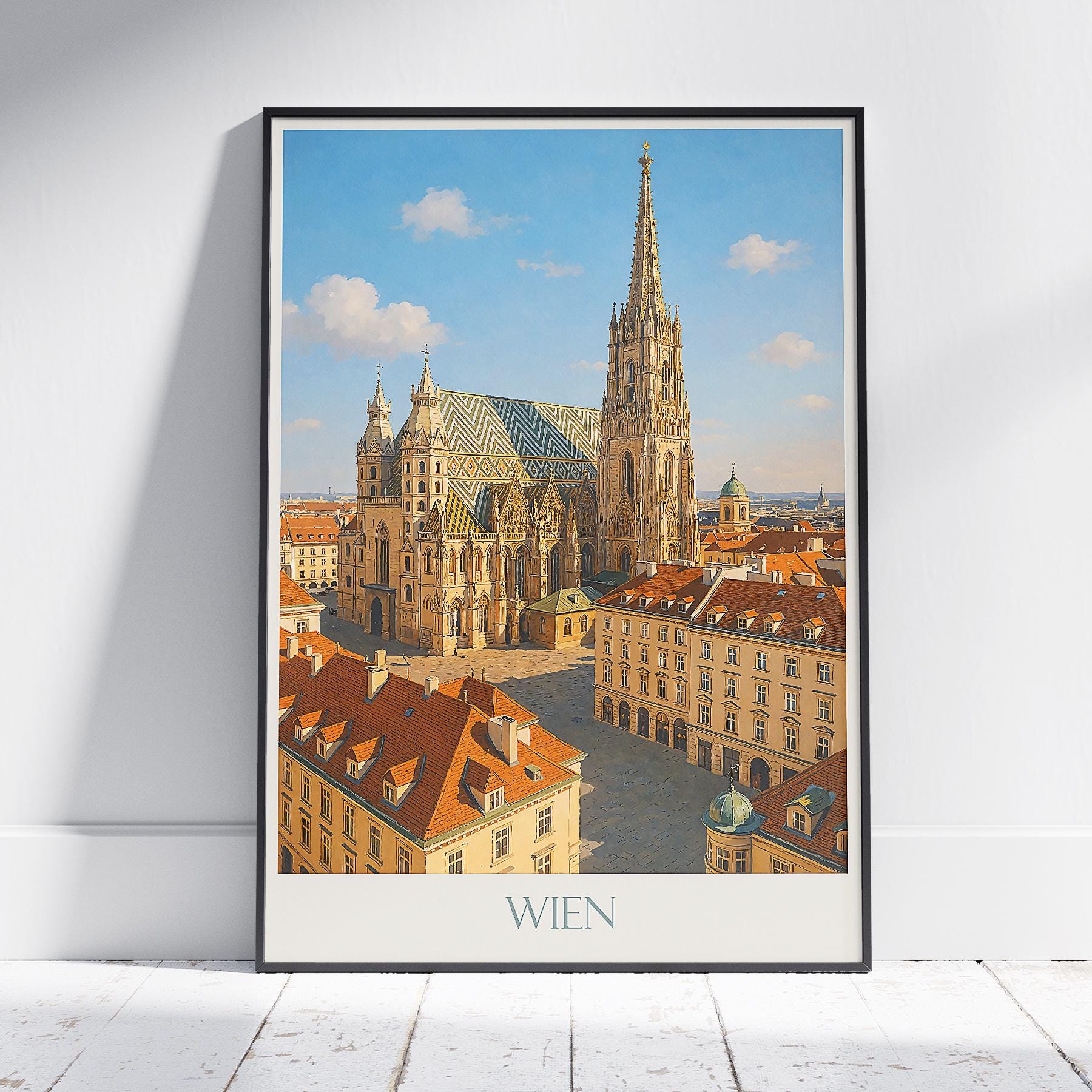 Vienna Travel Poster: St. Stephen's Cathedral, Austria Painted Art