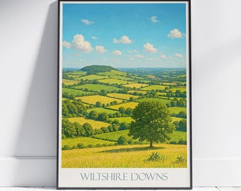 Cranborne Wiltshire Downs Art Print: English Countryside Landscape