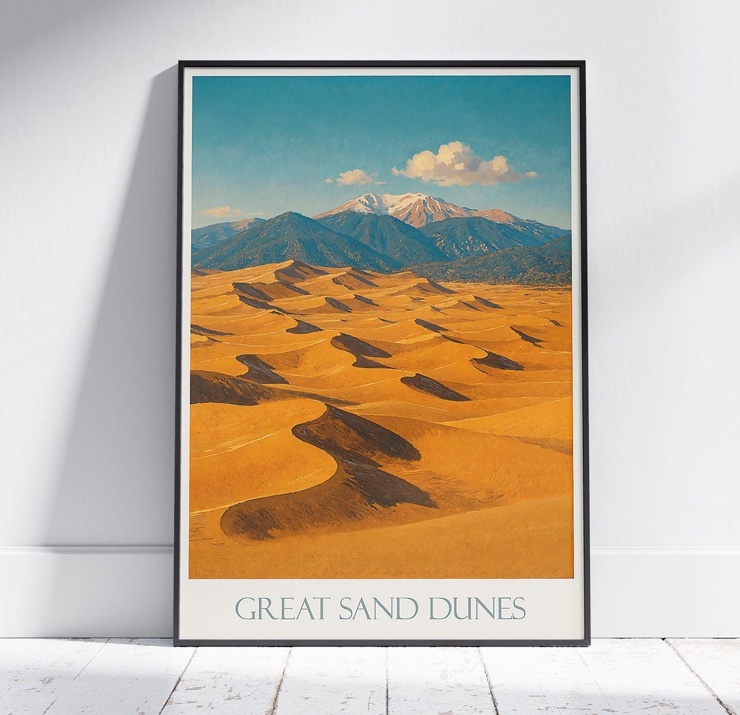 Sand Dunes National Park Poster | Vintage Colorado Travel Print - Etsy