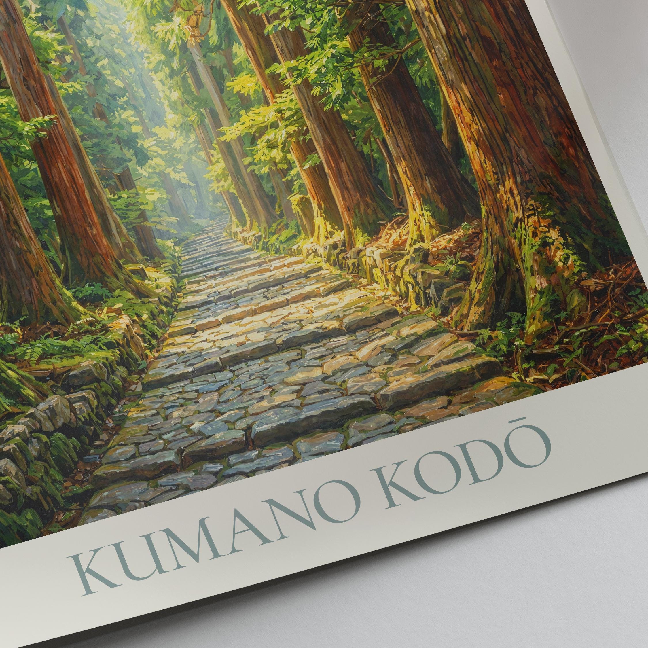 熊野古道 日本旅行ポスター：森林巡礼路 絵画アートプリント - Etsy 日本