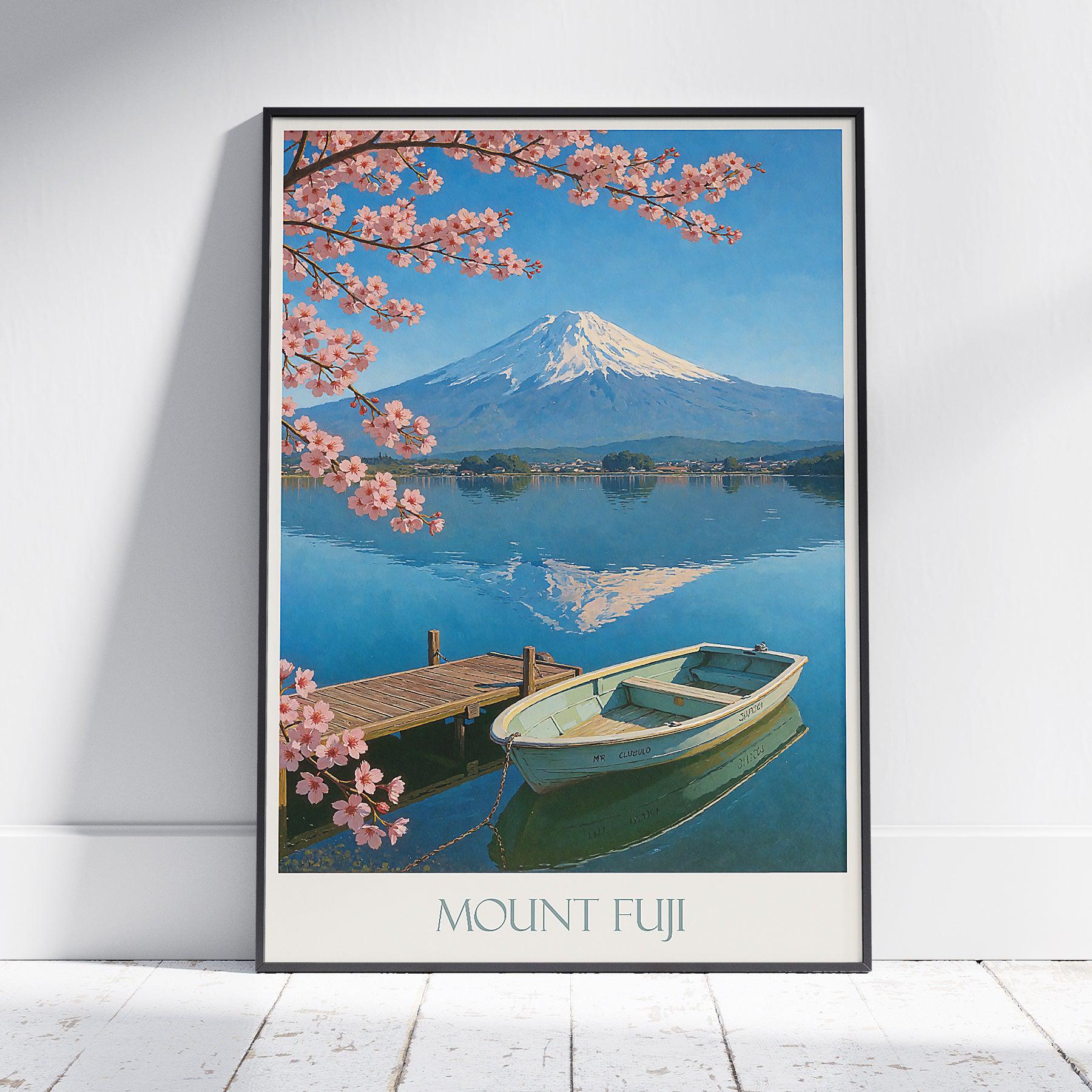 芸術写真 photo print Mount Fuji Cherry Blossom Print: Vintage Japanese Travel Poster