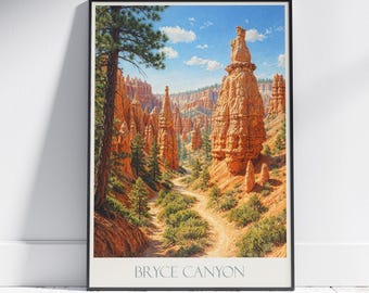 Bryce Canyon National Park Travel Poster | Utah Southwestern Wall Art