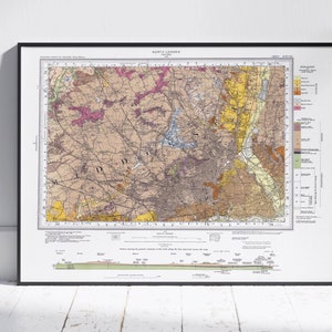 Nord London Vintage Geologische Karte Print ~ Poster Wand Kunst Dekor
