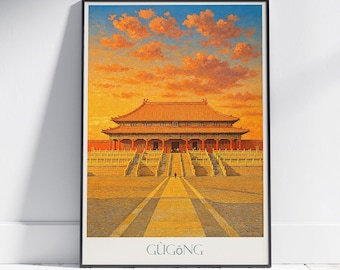 Forbidden City Sunrise Art Print: Beijing China Travel Poster
