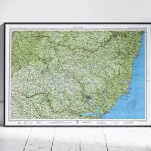 Impresión de mapa vintage de Suffolk ~ Póster decorativo para pared