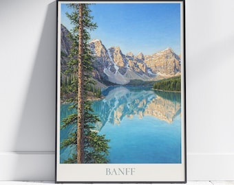 Moraine Lake Travel Poster: Banff National Park Art Print