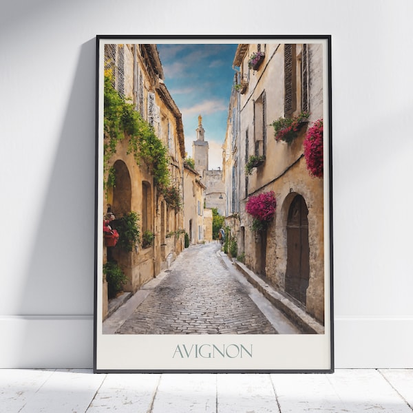 Avignon Travel Print ~ France Travel Poster | Painted Wall Art & Home Decor | Framed Personalized Print | Vacation Travel Gift