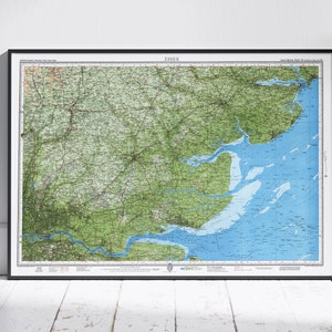Essex, UK Vintage kaart afdrukken ~ Poster Wall Art Decor