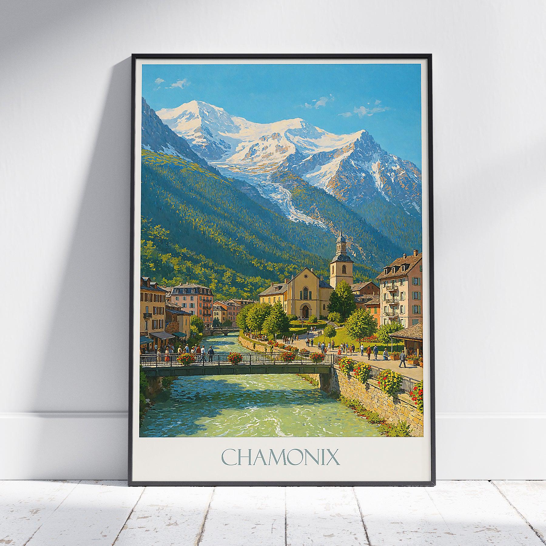 Chamonix Mont-blanc Poster: French Alps Vintage Travel Art Print