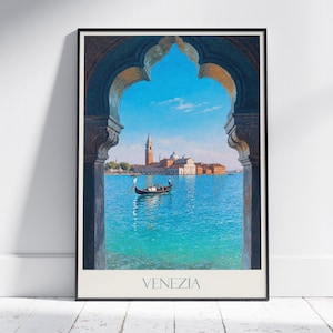 Venice Travel Print ~ Italy Canal Travel Poster Wall Art Home Decor Gift Personalized Framed
