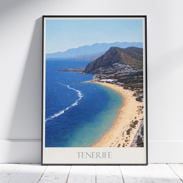 Tenerife Travel Print ~ Canary Islands Spain Travel Poster Wall Art Home Decor Gift Personalized Framed