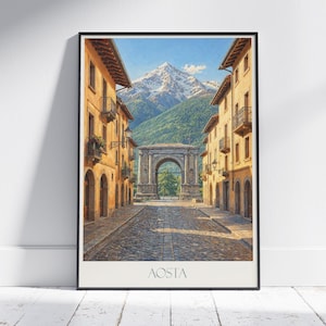Aosta Italy Travel Poster: Italian Alps Archway Art Print - Etsy