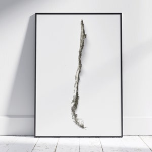 Kaart Chili ~ platte 2D minimalistische topografische reliëfprint ~ gearceerde reliëfposter muurkunst modern decor