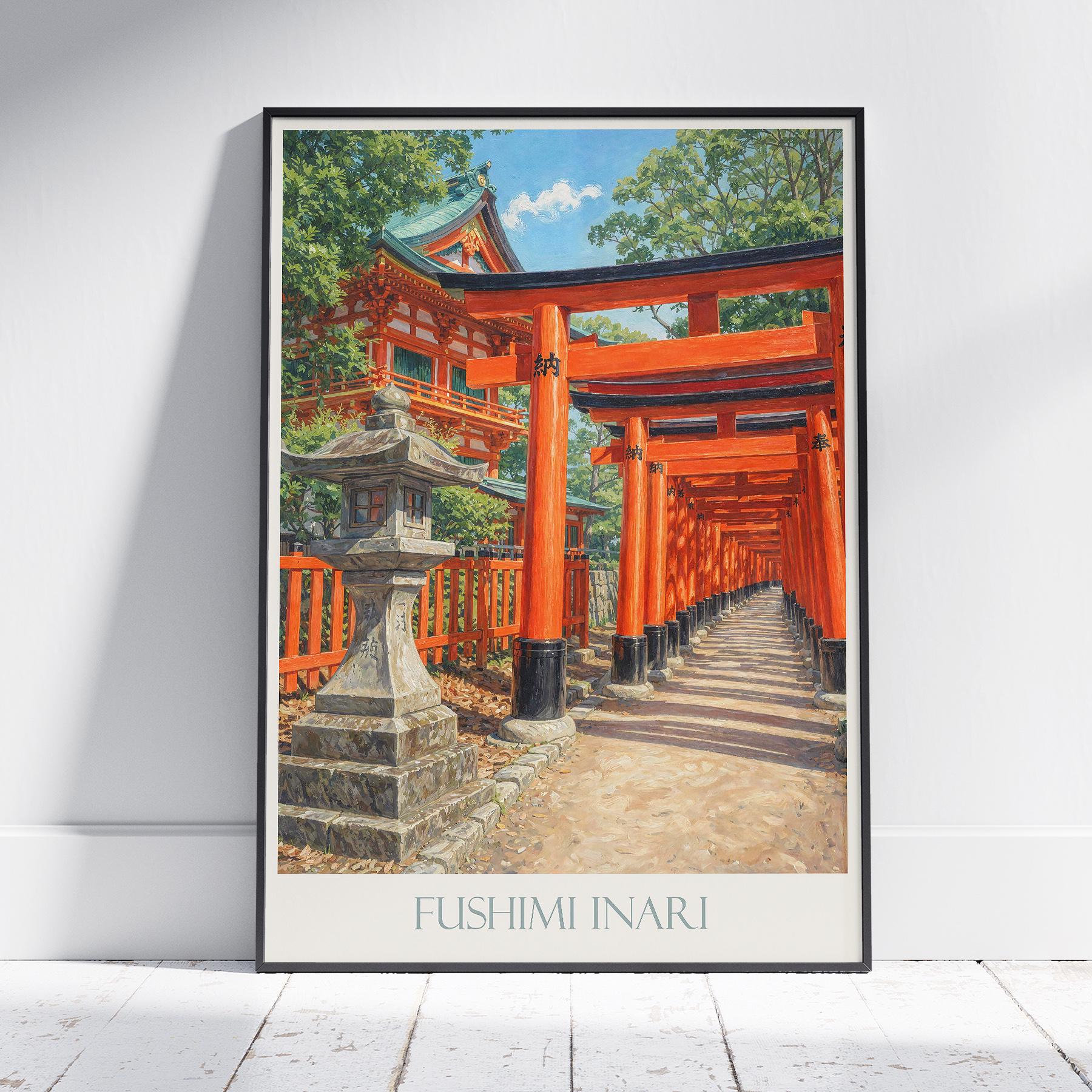 Fushimi Inari Travel Poster: Kyoto Torii Gates Japan Wall Art - Etsy