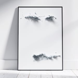 Mapa das Ilhas Virgens Americanas ~ Impressão Topográfica Minimalista 2D ~ Pôster em Relevo Sombreado Arte de Parede Decoração Moderna