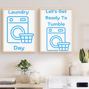Set of 2 Laundry Poster Funny Prints Laundromat Print, Laundry Room Art, Laundry Room Decor, Laundry Room Art, Laundry Wall Art, Trendy Art