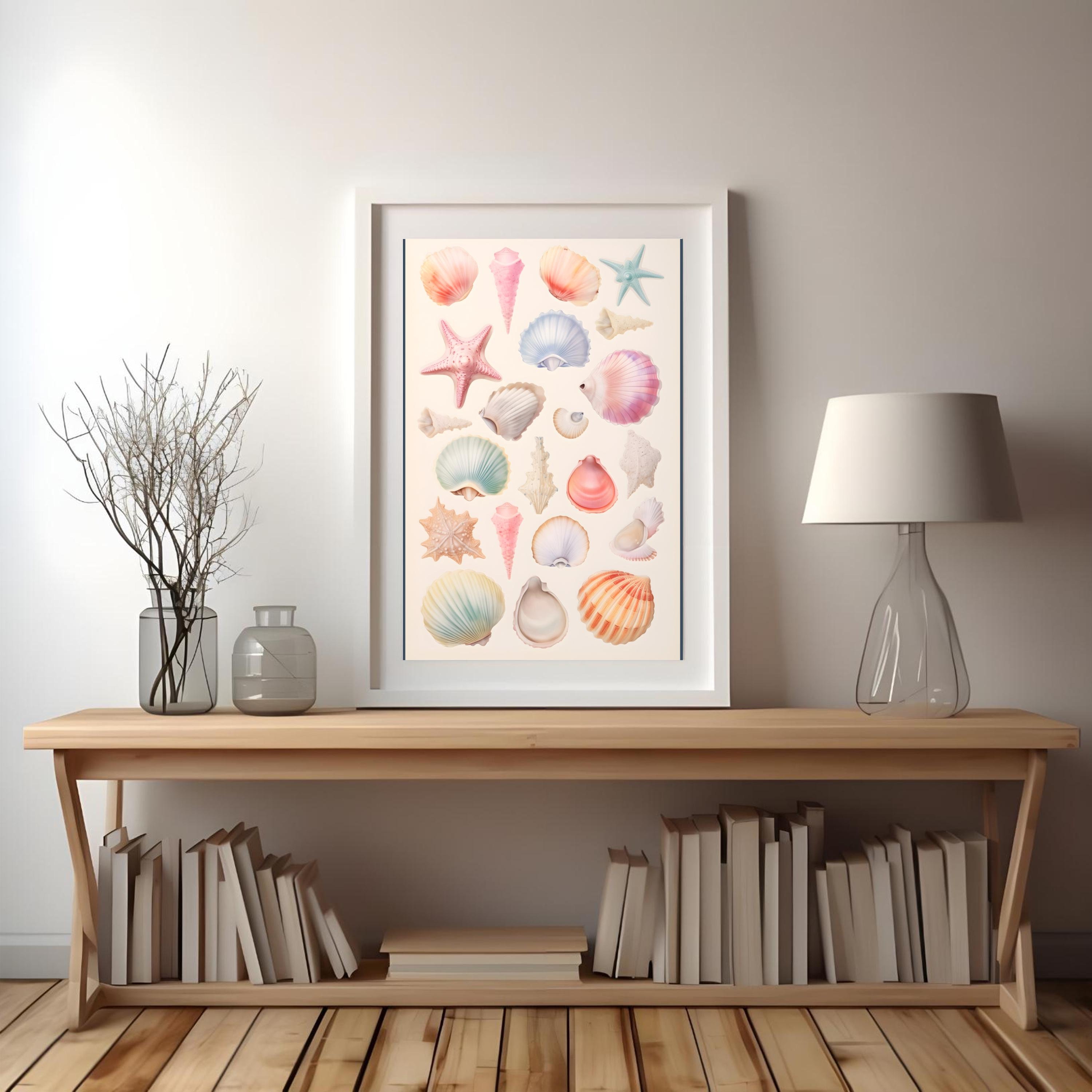Seashell Print, Seashell Art, Beachy Wall Art, Trendy Coastal Wall Art ...