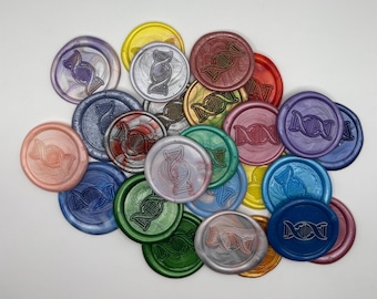 DNA Assorted Wax Seal Stickers, Set of 25, Letter Writing Self-Adhesive Wax Seal Stickers, Pen Pal Supplies