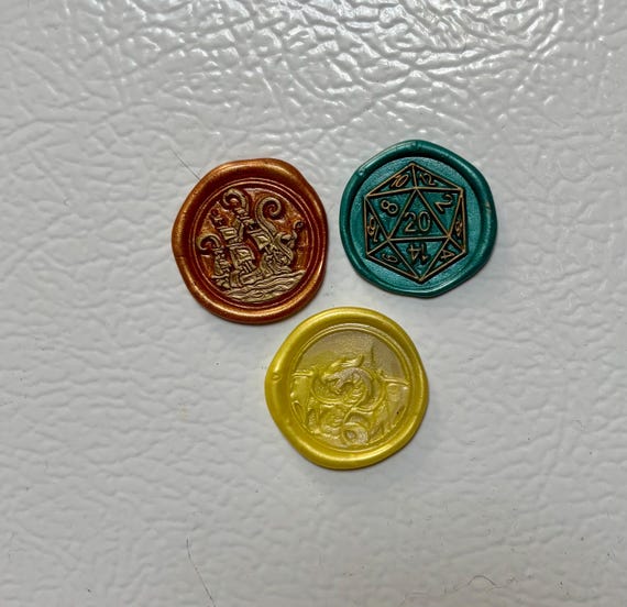 Fantasy Assorted Wax Seal Magnets, Set of 3 or 5
