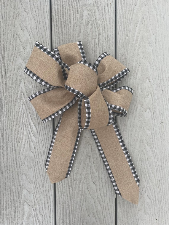 Readymade Bows Handmade Bows Pre-made Bows for Wreaths, Presents,  Christmas. Black & White Bows Burlap Bows Made to Order 
